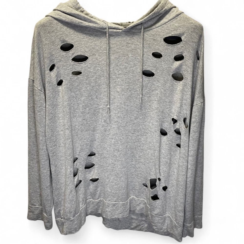 Gray Distressed Hoodie